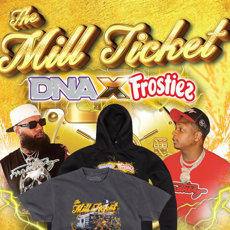 Official DNA X FROSTIEZ - The Mill Ticket - Strain & Clothing Release - Frostiez Official